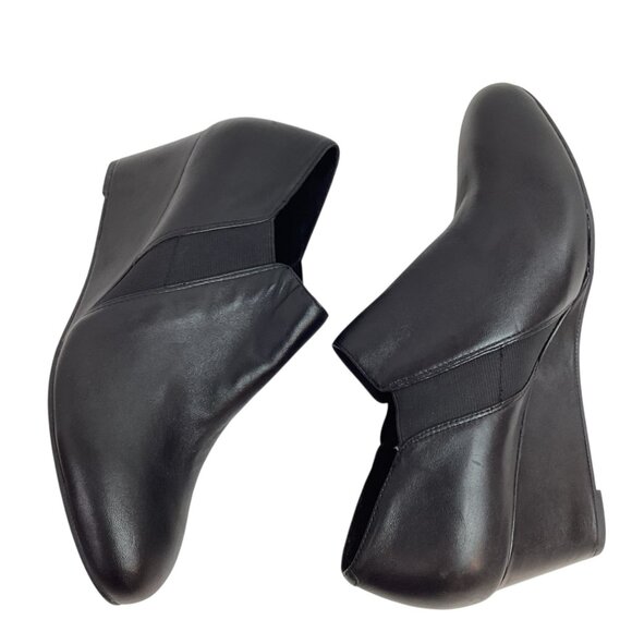 Vionic Stanton Wedge Pump Womens 9 Leather Booties Black - Picture 4 of 11